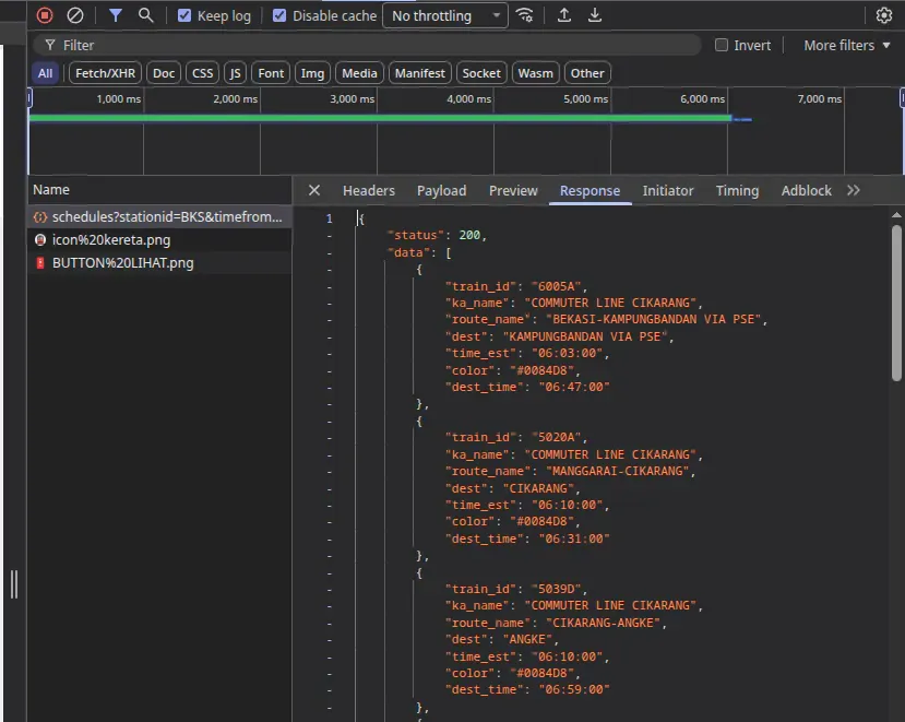 Response screenshot